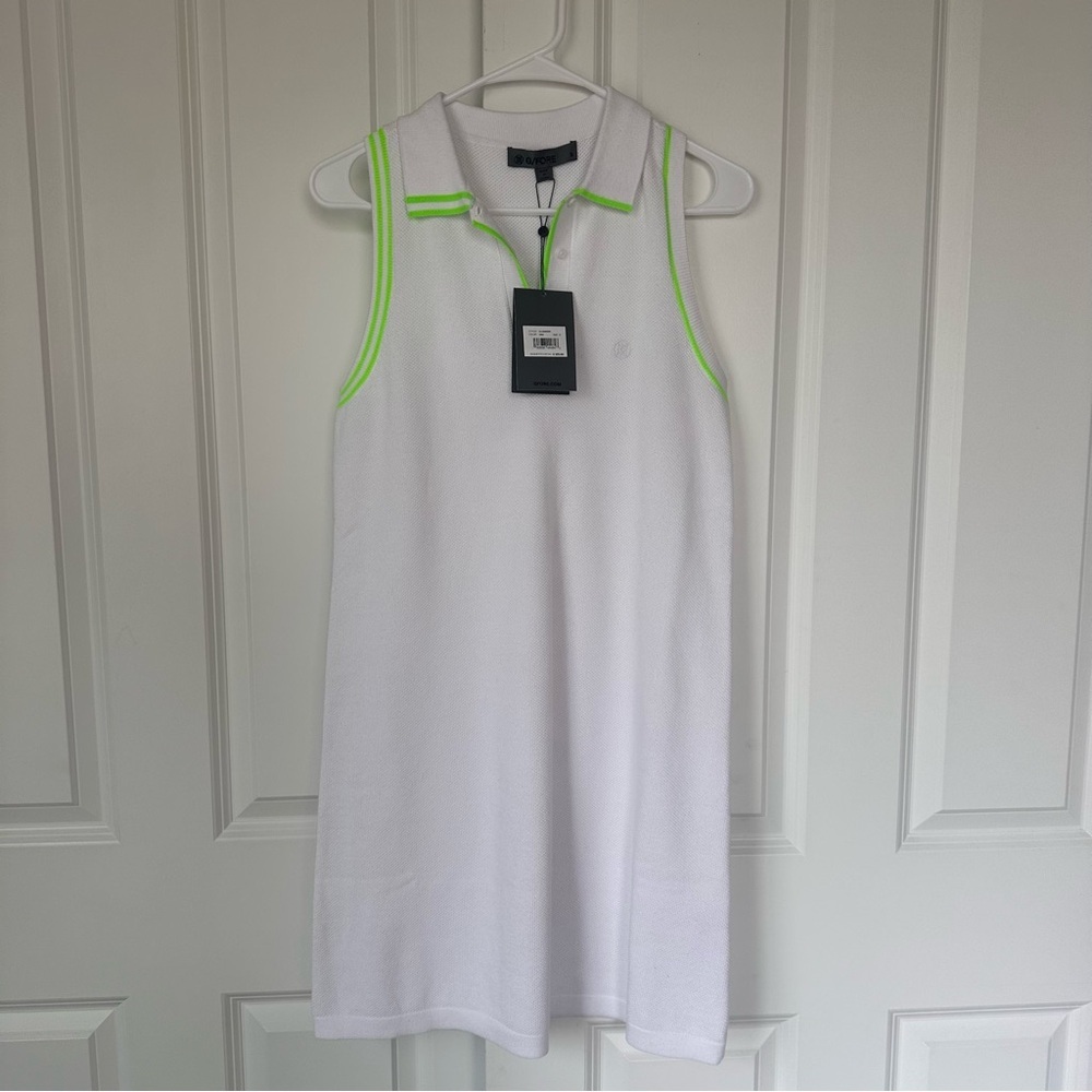 New G/FORE Pique Polo Women’s COTTON SLEEVELESS Golf DRESS Small White Snow $226 - Picture 3 of 16